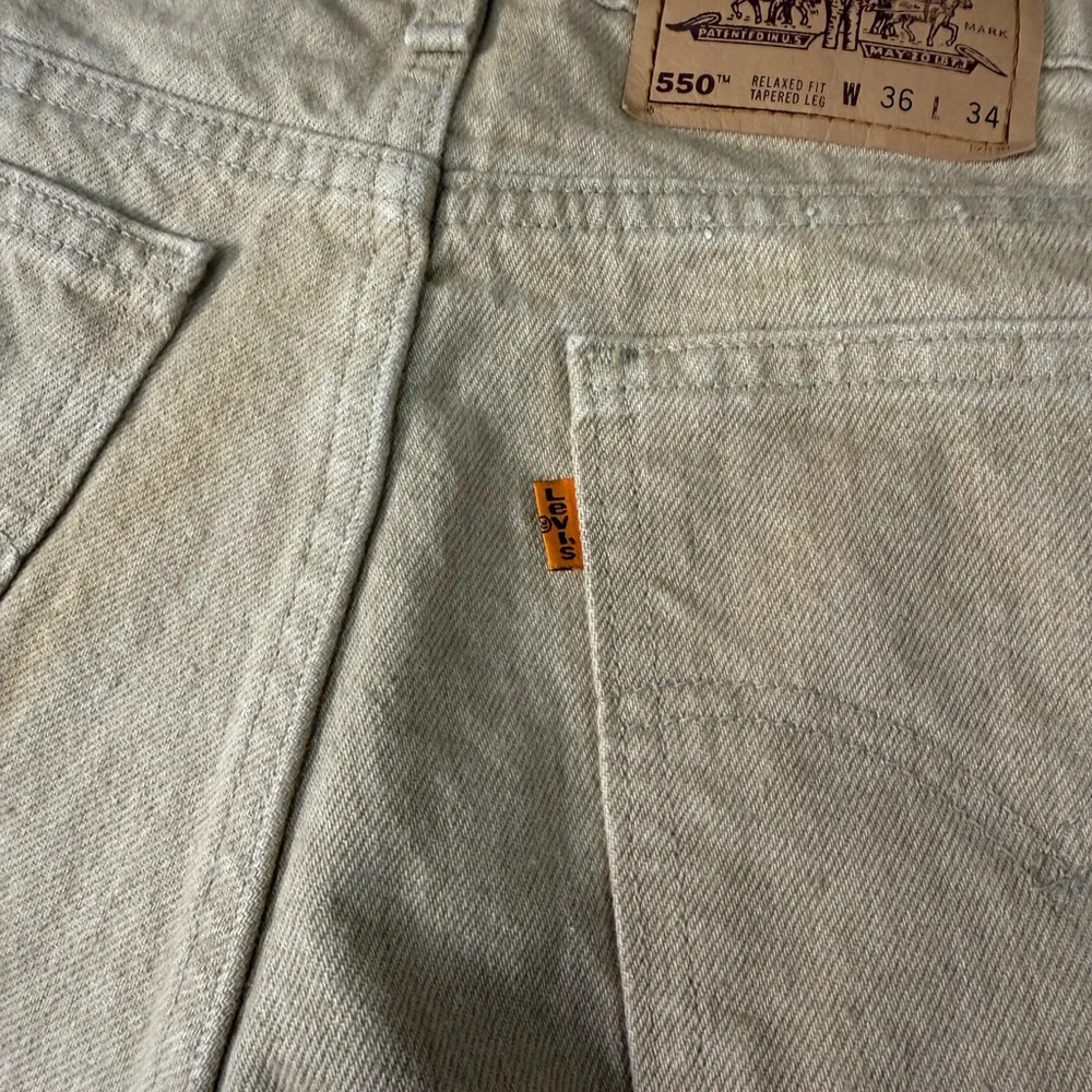 Vintage Levi’s‎ 550 Orange Tab USA Made Jeans 36x34 Fits 36x32 Beige 90s